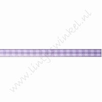 Geruit lint 6mm (rol 45 meter) - Lavendel
