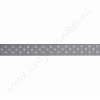Ripsband Punkte 10mm (Rolle 22 Meter) - Hell Grau Weiß