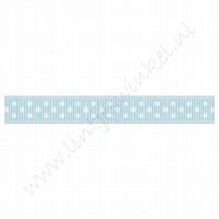 Stippenlint 10mm (rol 22 meter) - Licht Blauw Wit