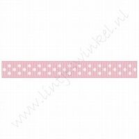 Stippenlint 10mm (rol 22 meter) - Licht Roze Wit