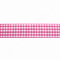 Geruit lint 22mm (rol 22 meter) - Pink