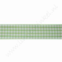 Geruit lint 22mm (rol 22 meter) - Appelgroen