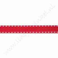 Lint stiksels 10mm (rol 22 meter) - Rood Wit