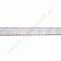 Lint stiksels 10mm (rol 22 meter) - Wit Roze