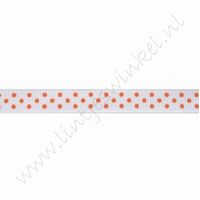 Stippenlint 10mm (rol 22 meter) - Wit Oranje