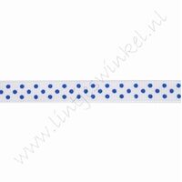 Stippenlint 10mm (rol 22 meter) - Wit Donker Blauw