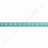 Satijnlint stip 6mm (rol 22 meter) - Tiffany Wit