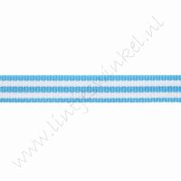 Strepenlint 10mm (rol 18 meter) - Licht Blauw Wit