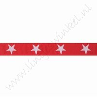 Lint sterren 10mm (rol 22 meter) - Rood Wit