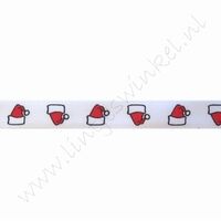 Kerstlint Satijn 10mm (rol 22 meter) - Kerstmuts Rood