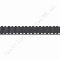 Lint stiksels 10mm (rol 22 meter) - Donker Grijs Wit