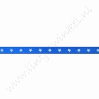 Satijnlint sterren 3mm (rol 22 meter) - Donker Blauw Wit