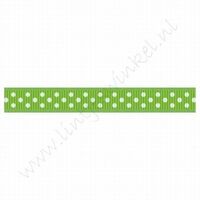 Stippenlint 10mm (rol 22 meter) - Appelgroen Wit