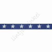 Glow in the dark Band 10mm (Rolle 22 Meter) - Satinband Stern Nacht Blau