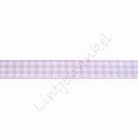 Geruit lint 10mm (rol 22 meter) - Hyacint