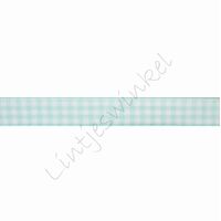 Geruit lint 10mm (rol 22 meter) - Spearmint