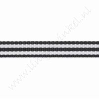Strepenlint 10mm (rol 18 meter) - Zwart Wit