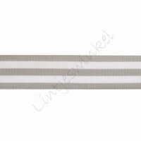 Strepenlint 22mm (rol 18 meter) - Grijs Wit