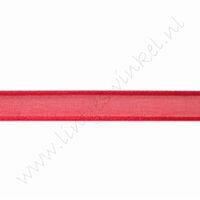 Organza Satijnrand 10mm (rol 22 meter) - Rood