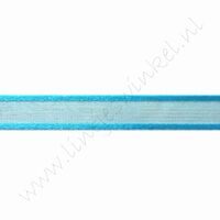 Organza Satinrand 10mm (Rolle 22 Meter) - Aqua