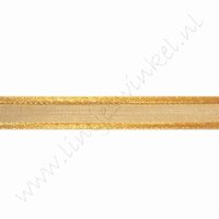 Organza Satijnrand 10mm (rol 22 meter) - Antiek Goud