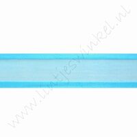 Organza Satijnrand 22mm (rol 22 meter) - Aqua