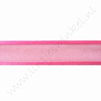 Organza Satijnrand 22mm (rol 22 meter) - Shocking Pink