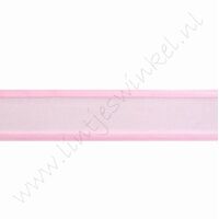 Organza Satijnrand 22mm (rol 22 meter) - Licht Roze