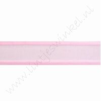 Organza Satijnrand 22mm (rol 22 meter) - Licht Roze