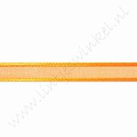 Organza Satijnrand 10mm (rol 22 meter) - Oranje