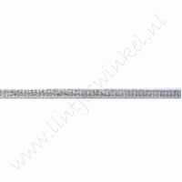 Strepenlint 3mm (rol 18 meter) - Zilver Metallic Wit