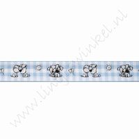 Baby lint 12mm (rol 22 meter) - Woezel & Pip Ruitjes Blauw