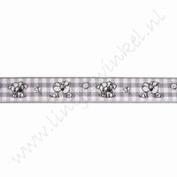 Baby lint 12mm (rol 22 meter) - Woezel & Pip Ruitjes Grijs