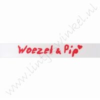 Baby lint 16mm (rol 20 meter) - Satijn Woezel & Pip Logo