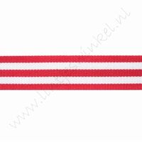 Strepenlint 22mm (rol 18 meter) - Rood Wit